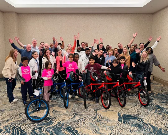 Building Bikes team-building activity and bicycle donation