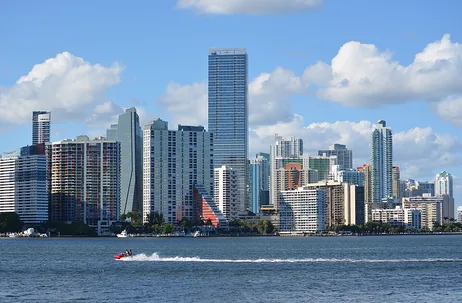 Brickell skyline across Biscayne Bay