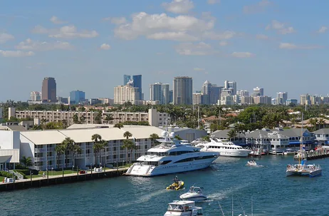 Fort Lauderdale harbor and skyline